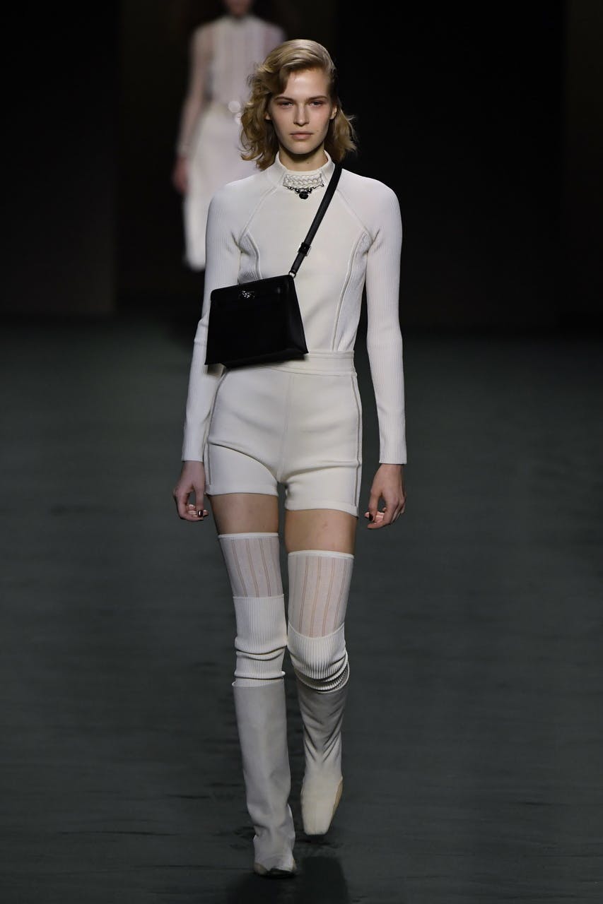 person human clothing apparel sleeve runway long sleeve